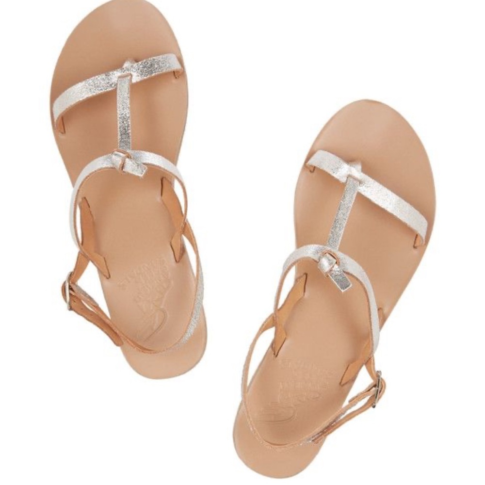Ancient Greek Sandals Galini Metallic